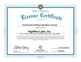 HighResLabs - Business License Certificate